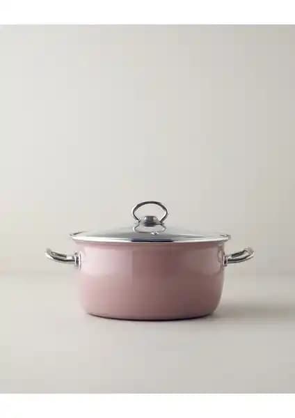 English Home Emaye Kızartma Tenceresi 22 cm Gül Kurusu Renk Modern ve Dayanıklı Tasarım
