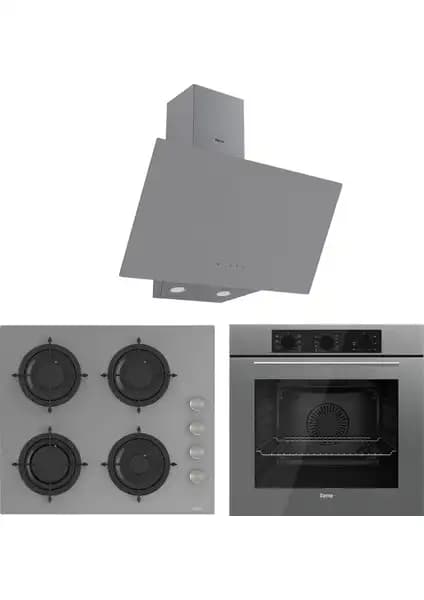 Ferre Soft Line Basic Gri Ankastre Seti Modern ve Fonksiyonel Mutfak Çözümü
