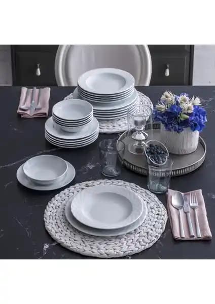 Güral Porselen Alfa 24 Parça 6 Kişilik Yemek Takımı Modern ve Şık Tasarım
