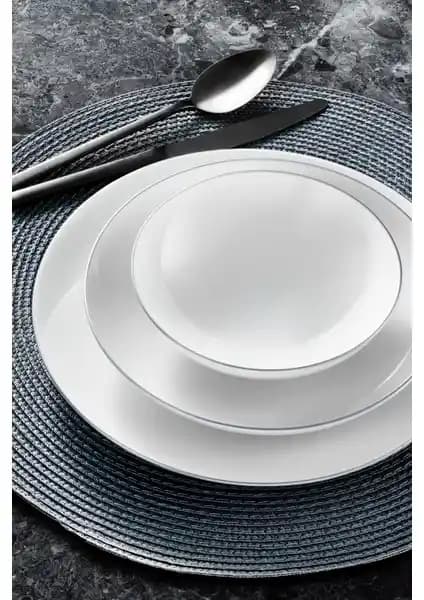 Güral Porselen Atina 18 Parça 6 Kişilik Bone Yemek Takımı Şık ve Zarif Sofralar İçin