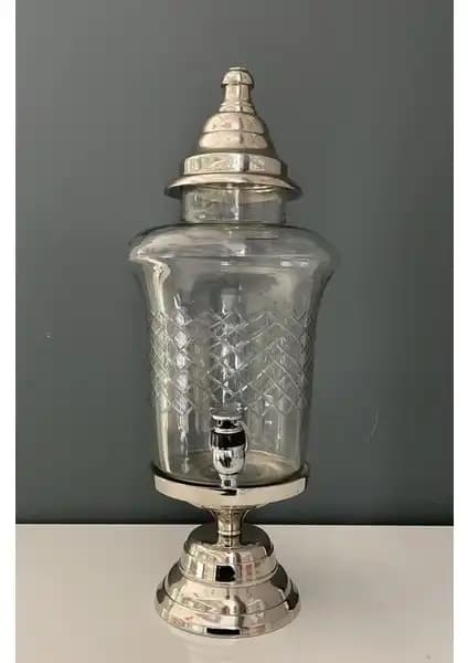 Lamedore Nikel Kaplamalı Samovar Musluklu Şerbetlik Pratik ve Şık Sunum İçin
