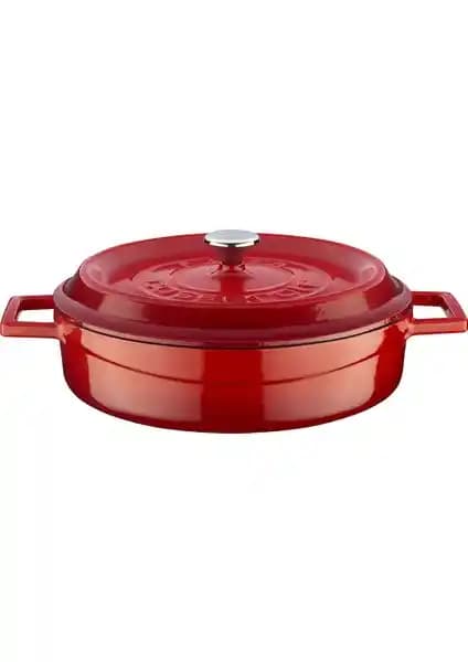 Lava Döküm Çok Amaçlı Yayvan Tencere: Dayanıklı, Estetik ve Çok Yönlü Mutfak Gereci