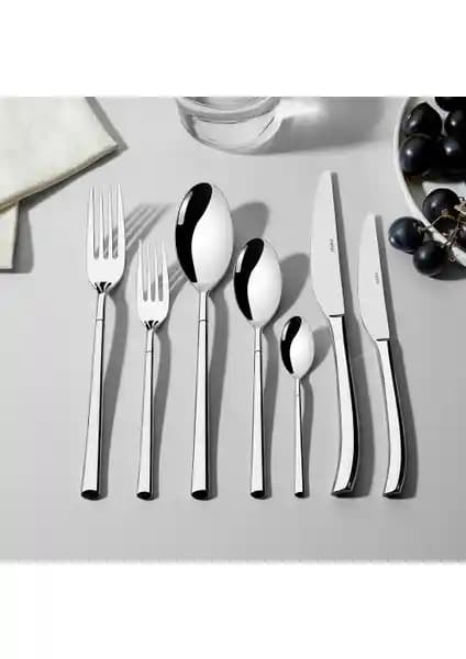 Nehir Elegance Sade 12 Kişilik 84 Parça Paslanmaz Çelik Yemek Takımı