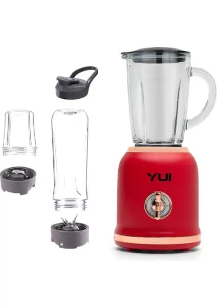 Yui M-18 3'ü 1 Arada Retro Smoothie Blender Seti: Şık Tasarım ve Güçlü Performans