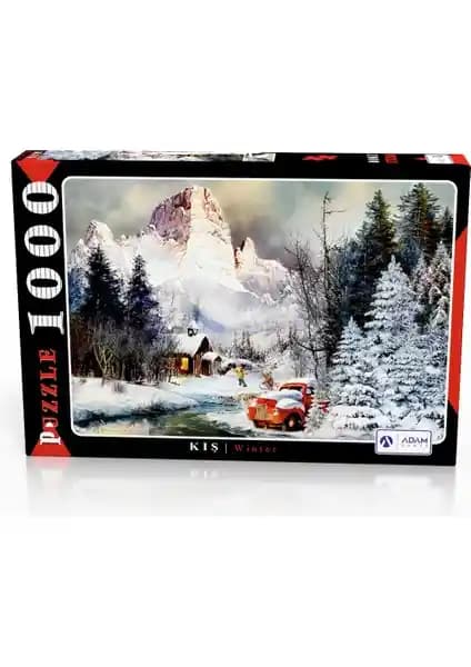 Adam Games Kış Temalı 1000 Parça Puzzle Yetişkinler İçin Zihinsel ve Görsel Eğlence