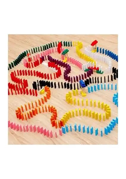 Blueway Ahşap 360 Parça Domino Taşı Eğlence Oyunu Çocuklar İçin Yaratıcı ve Eğitici Set