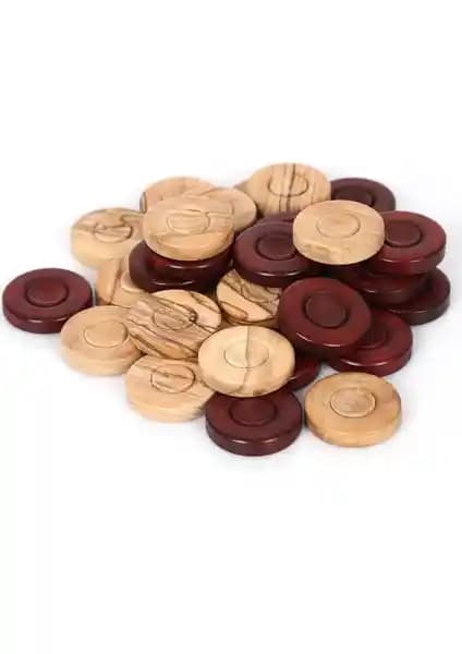 El İşçiliği ve Doğal Malzemelerle Üretilmiş Hareli Tavla Pulu 35 mm – Estetik ve Dayanıklı