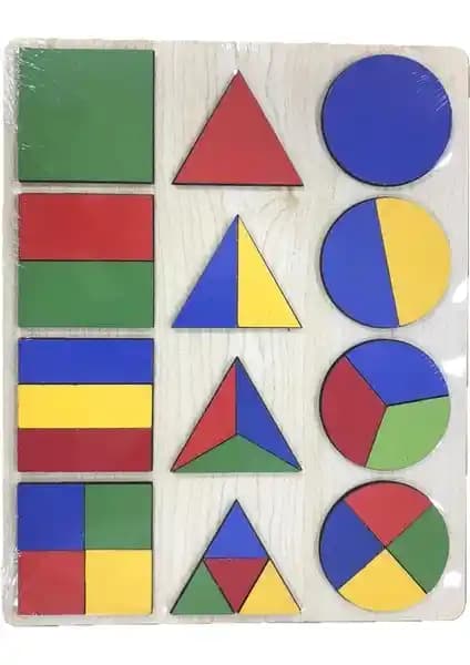 Farbu Renkli Şekiller 30 Parçalı Ahşap Puzzle Çocuk Gelişimine Katkı Sağlayan Eğitici Oyuncak