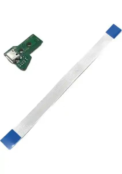 Feza PS4 Dualshock 4 JDS-055 USB Soketi ve 12 Pin Şerit Kablo Yedek Parça Ürünü