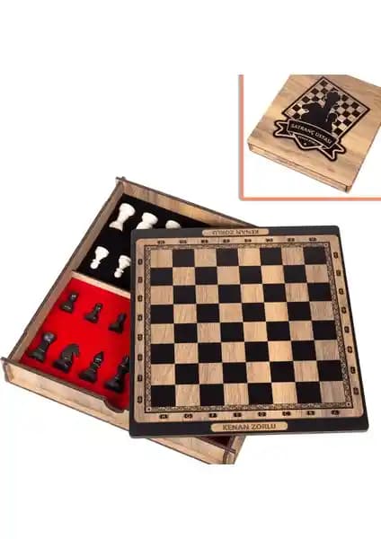 İsimlik Sepeti Kişiye Özel Ahşap Satranç Takımı ve Hediye Seçenekleri