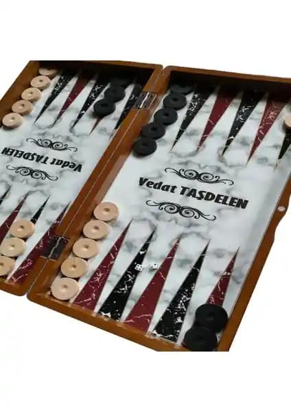 Kişiye Özel Oymalı Ahşap Büyük Boy Tavla Takımı Estetik ve Dayanıklı Tasarım