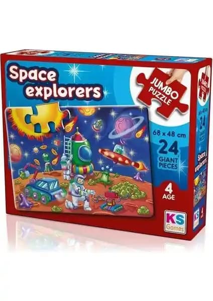 KS Games Space Explorers 24 Parça Jumbo Boy Puzzle Uzay Temalı Çocuk Eğitici Oyuncak