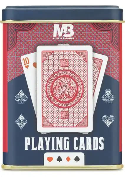 Mabbels Metal Kutu Kırmızı İskambil Kartları - Dayanıklı ve Şık Tasarım