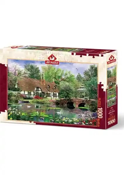 Nilüfer Çiçekleri Temalı 1000 Parça Puzzle Sanat ve Zeka Gelişimi İçin Uygun