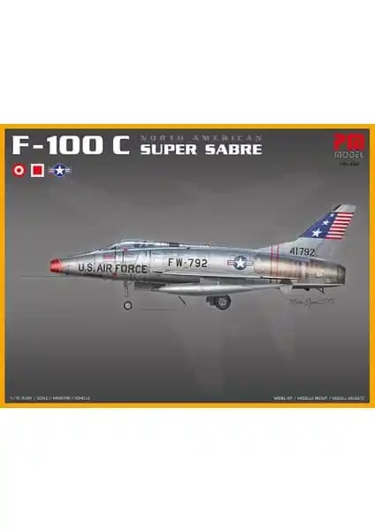 North American F-100 C Super Sabre Plastik Modeli 1/72 Ölçekli Detaylı ve Koleksiyon İçin Uygun