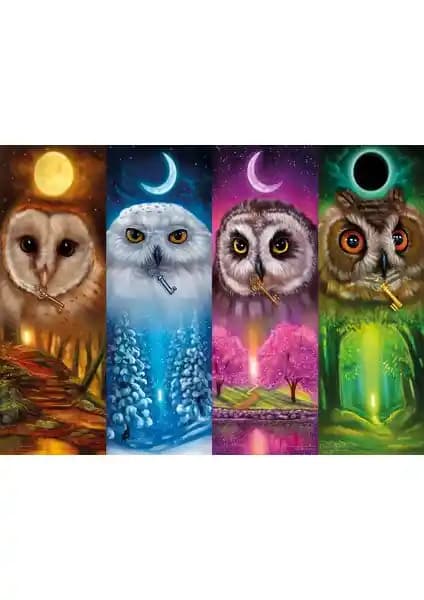 Nova Puzzle Dört Mevsim Baykuşlar 1000 Parça Doğa ve Hayvan Temalı Puzzle