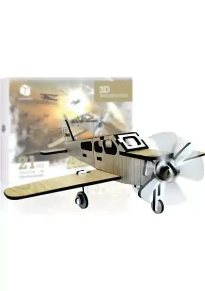 Pershang Aircraft 21 Parça Ahşap 3D Puzzle Zeka ve Yaratıcılığı Geliştiren Eğitici Aktivite