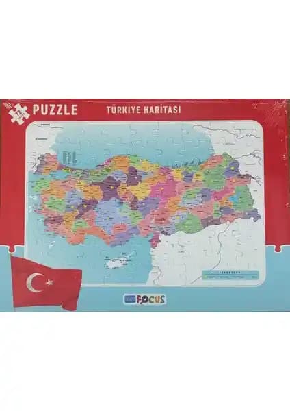 Türkiye Haritası 72 Parçalı Çerçeveli Puzzle - Eğitici ve Dayanıklı Yapboz Seti