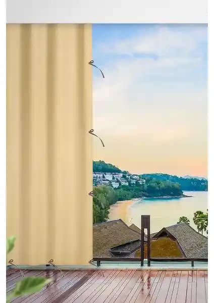 Hangisi Daha Dayanıklı? Balkon Perdeleri için Altın Pamuk Bağcıklı Krem ve Moda Branda Mavi Karşılaştırması