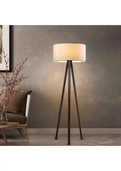 Homing Ahşap Gövdeli Lambader ve Koyu Venge Tripod Lambader: Tasarım ve Aydınlatma