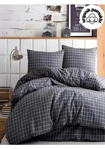 Lotusline Home Minikaro Füme Çift Kişilik Pamuklu Nevresim Seti Çarşafsız ile Valezium Natural Desenli Lastikli Çarşaflı Karşılaştırması