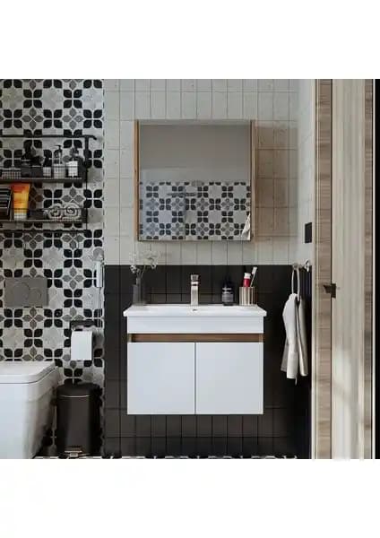 Roomart Lavabolu Atlantik-Beyaz 65 cm ile Teta Tokyo 80 cm MDF Banyo Dolabı Karşılaştırması
