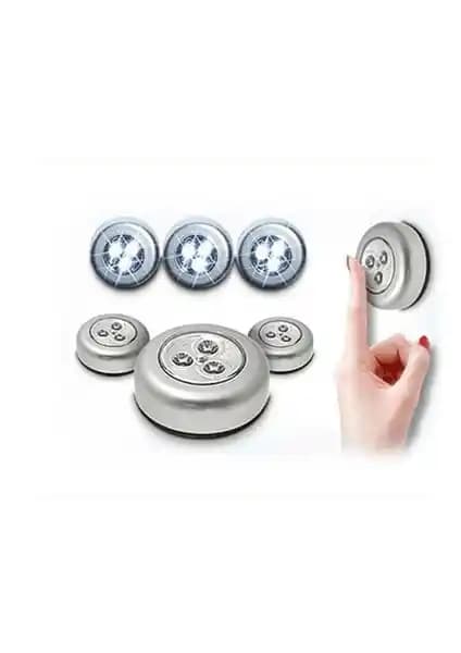 3'lü Kablosuz Spot Dokunmatik Lamba Seti – Pil ile Çalışır, Kolay Montaj