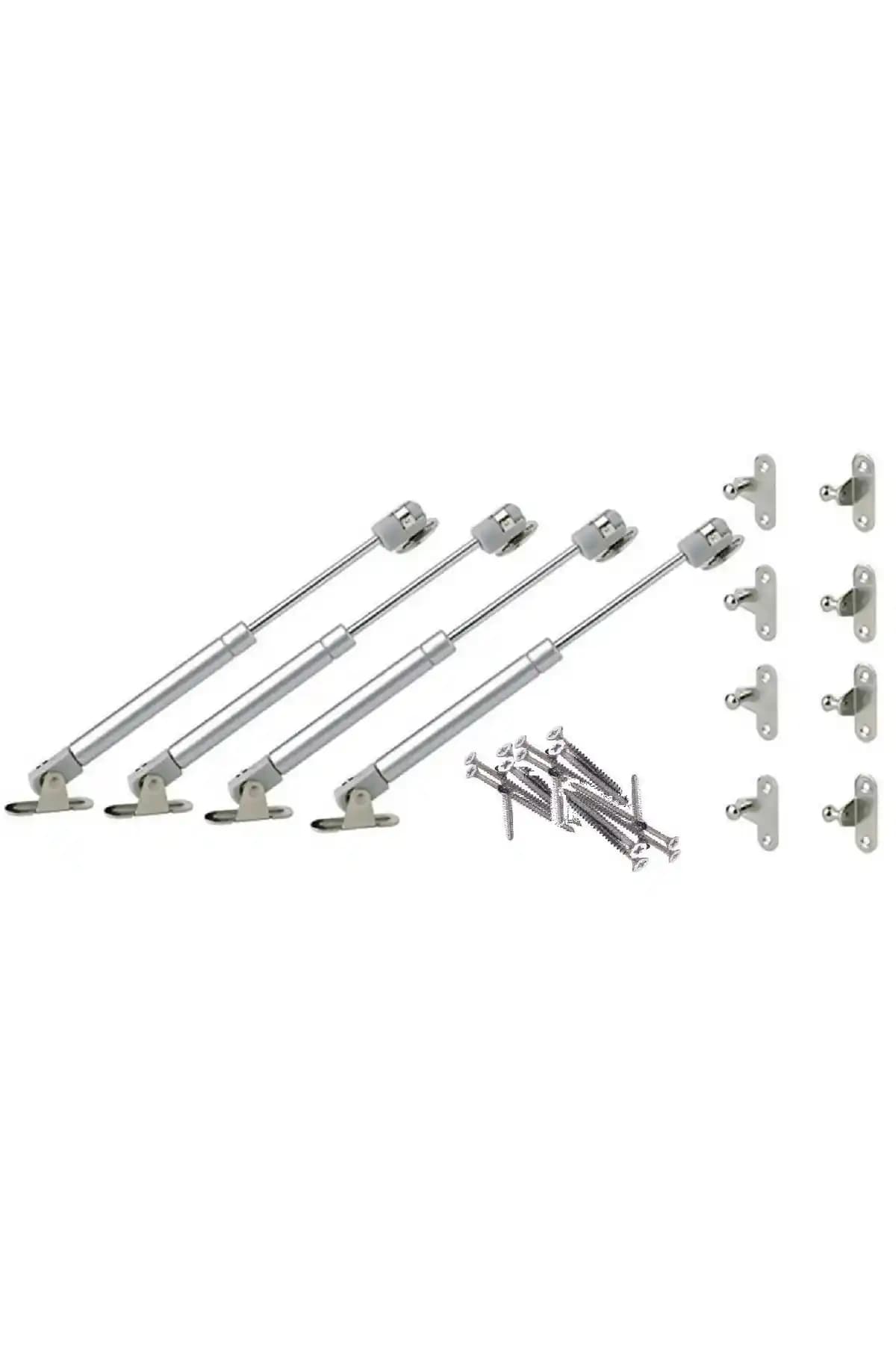 4 adet 80N gazlı piston kalkar dolap kapağı için uzun ömürlü beyaz mekanizma