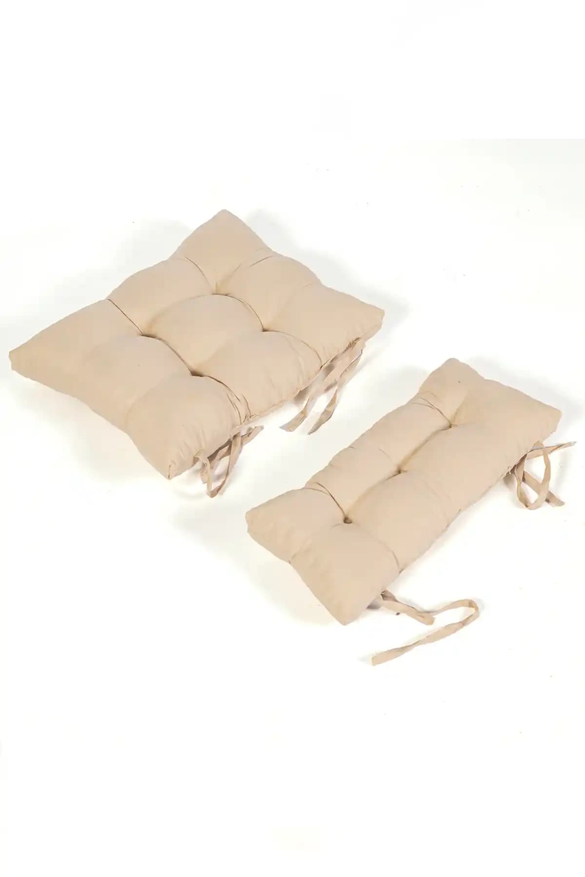 40x30 cm Bej Bistro Minderi: Tek Sandalye İçin Sırt ve Oturak İçin Şık ve Dayanıklı Çözüm