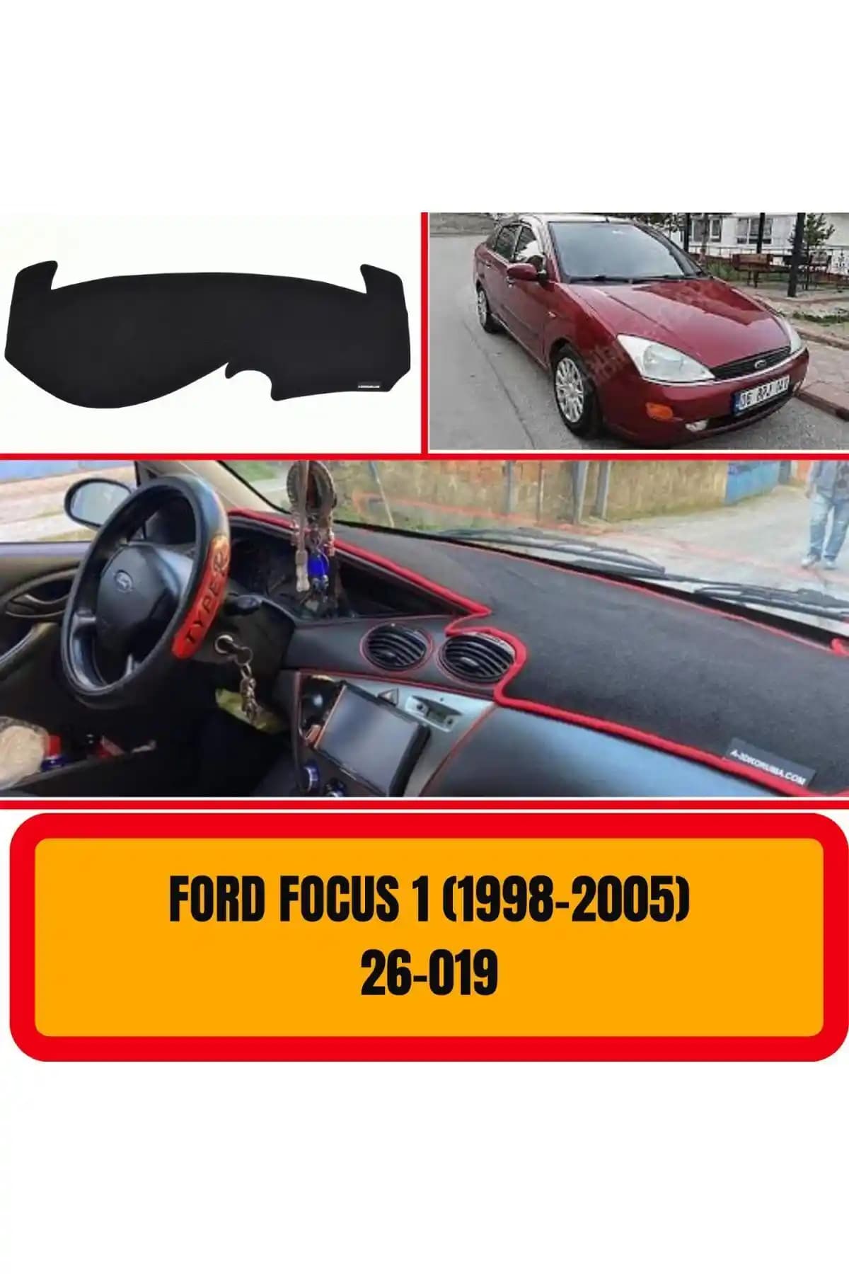 A3D Torpido Koruma: Ford Focus 1 (1998-2005) Ön Göğüs Panel Kilifi, 3D Uyumlu Tasarım