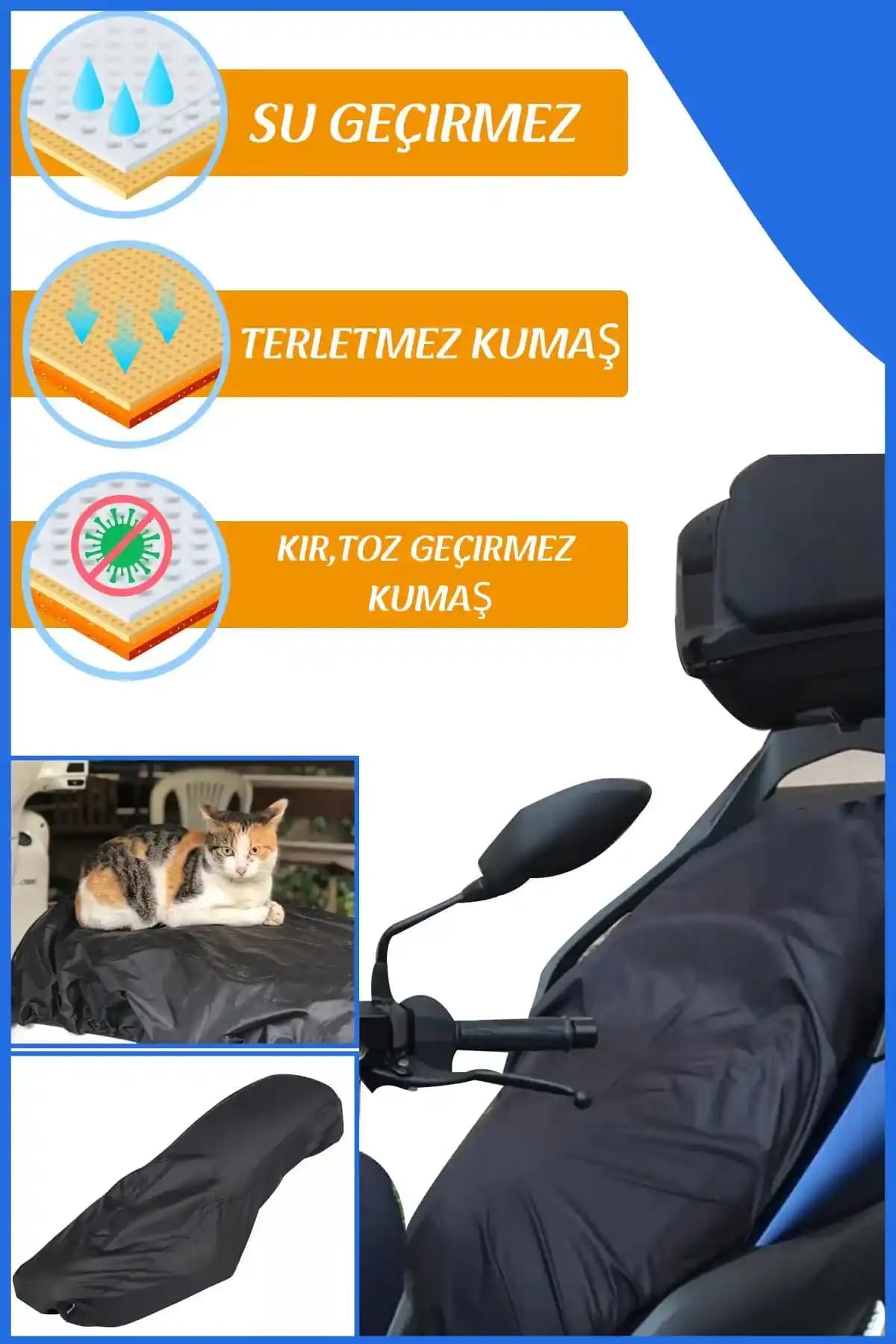 ASSGARDI COLLECTION PCX Siyah Koltuk Kılıfı: Su Geçirmez, Dayanıklı, Koltuk Koruması