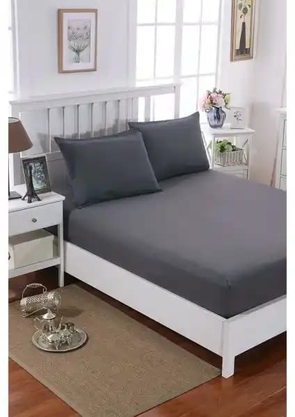 Bej Buanart Çift Kişilik Lastikli Penye Çarşaf 160x200 cm - %100 Pamuklu - Yerli Üretim