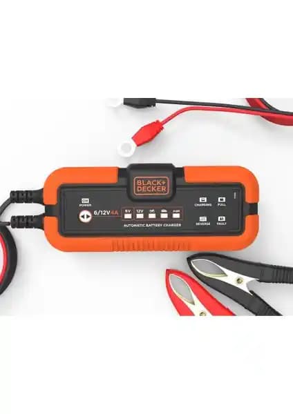 Black & Decker BXA22 Akü Şarj ve Bakım Cihazı: 6V/12V İçin Otomatik Analiz ve Koruma Özellikleri