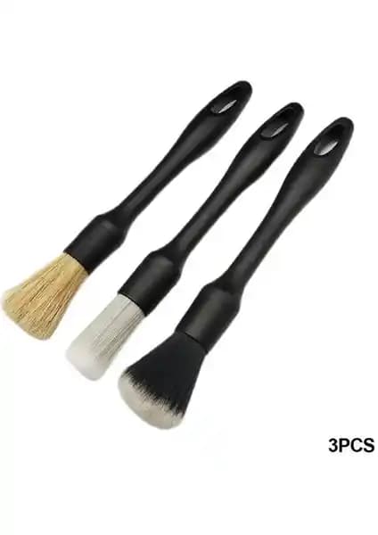 Cartainer 3'lü Siyah Detay Fırça Seti: Modern Tasarım, Çok Yönlü Kullanım ve 12 Ay Garanti