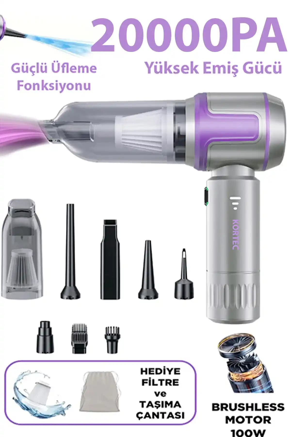 Dybox 16000 Pa Güçlü Emişli Kablosuz El Süpürgesi Taşınabilir ve Hızlı Temizlik