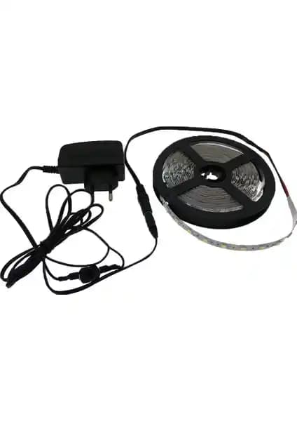 İntec 3 Çipli Beyaz Şerit LED 5 m Tak Çalıştır Seti 12V, 6400K Soğuk Beyaz Tonunda