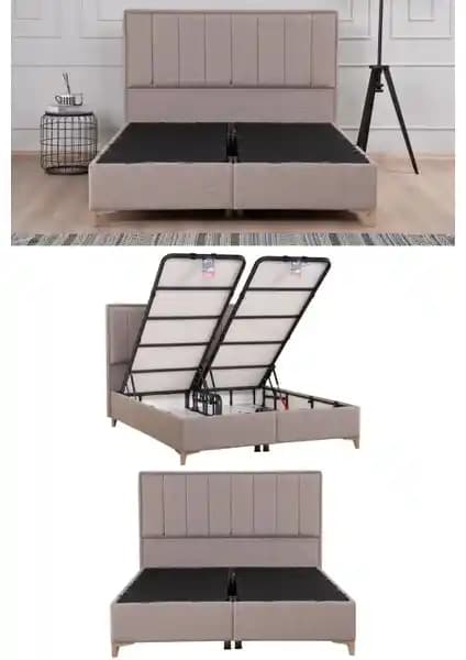 Kilim Mobilya Gold Therapy Sandıklı Baza Başlık Seti: Modern Kahverengi Yatak Odası Çözümü