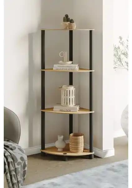 Köşe Alanını Verimli Kullanarak Ata Home Ahşap Raf Kitaplık: Şık ve Kolay Kurulum