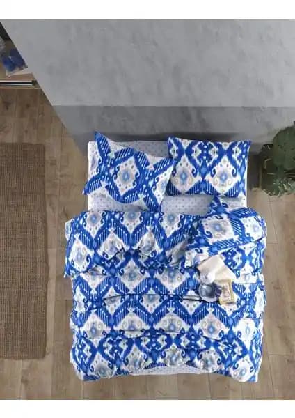Louis Marie Kristal Çift Kişilik 4 Parça Nevresim Takımı – Desenli Pamuk Polyester