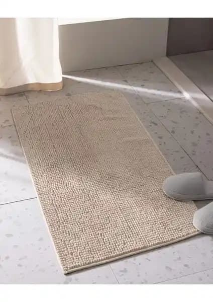 Madame Coco Conques Banyo Paspası Bej 60x100 cm, Kaydırmaz ve Kolay Temizlenebilir