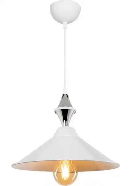 Modelight Maya Tekli Sarkıt Aydınlatma: Beyaz ve Krom Detaylarla Modern İç Mekân Şıklığı