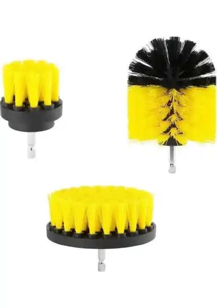 Pars Matkap Uyumlu Temizleme Fırça Seti: Naylon Kıllı, 2/3.5/4 inç Uçlarla Yönlü Temizlik