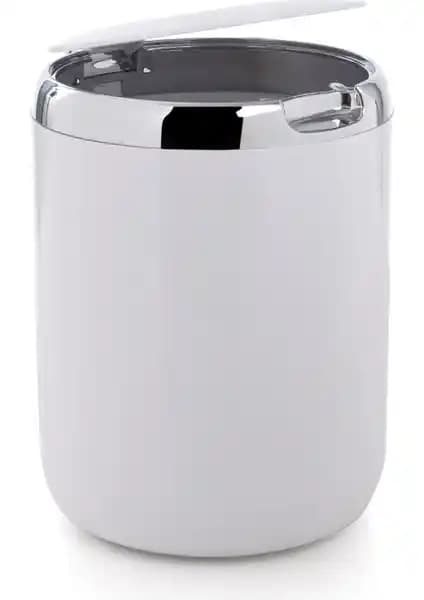 Primanova Tezgah Üstü Kapaklı 3 L Beyaz Plastik Çöp Kovası - M-E29-01-P, Kompakt ve Kullanışlı
