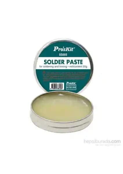 Proskit 8S005 Lehim Pastası 50 g: Yüksek Aktivite, Islatma Özelliği Zor Metaller Desteği