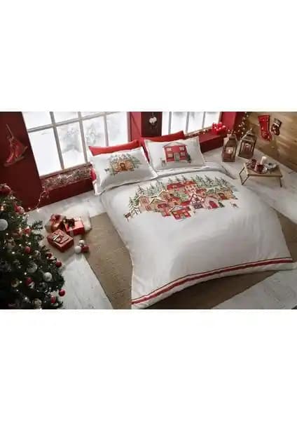 Taç Santa Çift Taraflı Saten Çift Kişilik Nevresim Takımı – Desenli ve Çok Yönlü Kullanım