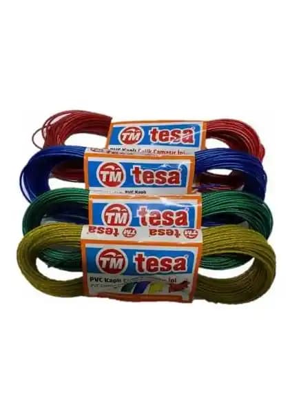 Tesa PVC Kaplı Çelik Çamaşır İpi Seti – 4 Adet, 10 metre, dış mekân dayanıklılığı