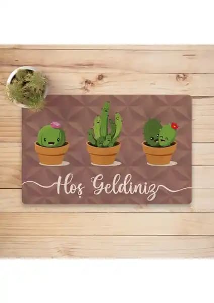Vagonik Hoş Geldiniz Desenli Dijital Baskılı Kapı Paspası 40x70 cm – İç-Dış Kullanıma Uygun