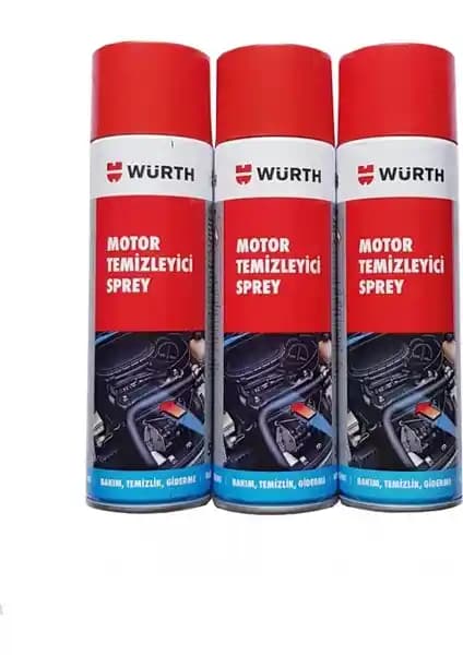 Würth Hızlı Motor Temizleme Spreyi 500 ml – 3'lü Set, Otomobil ve Motosikletler İçin