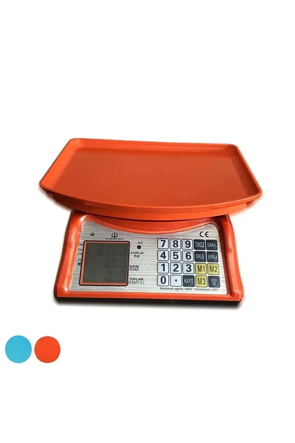 Yeni Renkli Elektronik Dijital Manav Terazisi: 40 kg Kapasite ve 2 g Hassasiyet