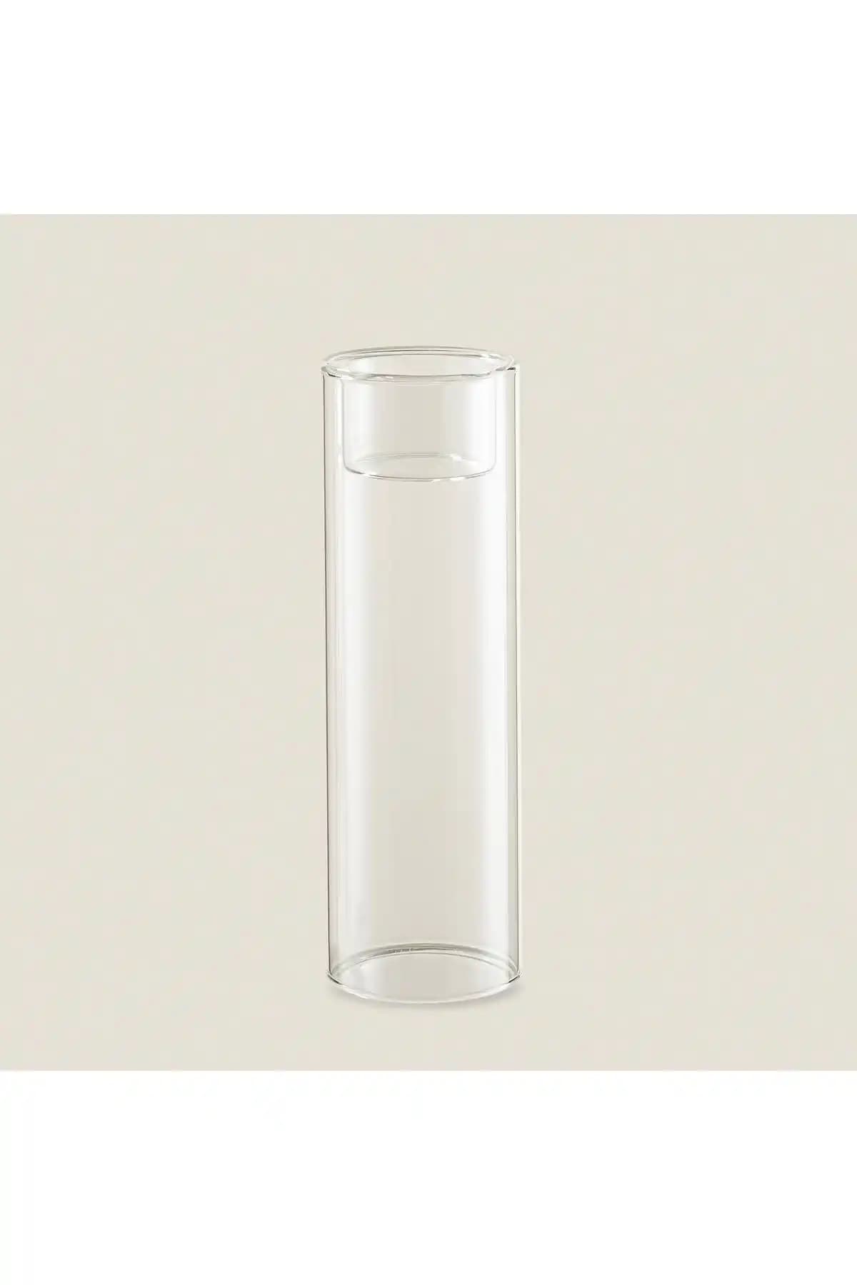 Chakra Udele Cam Mumluk 6x18 cm şeffaf ve doğal dekorasyon aksesuarı